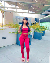 Rose Wine Pants Set - STUSH BEAUTIQUE