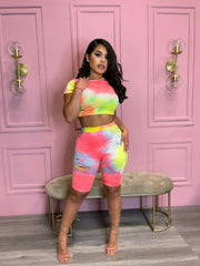 Tie Dye Biker Set - STUSH BEAUTIQUE