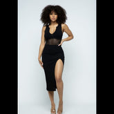 High Split Dress - STUSH BEAUTIQUE