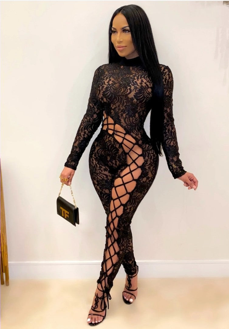 Lace Me Up Jumpsuit - STUSH BEAUTIQUE